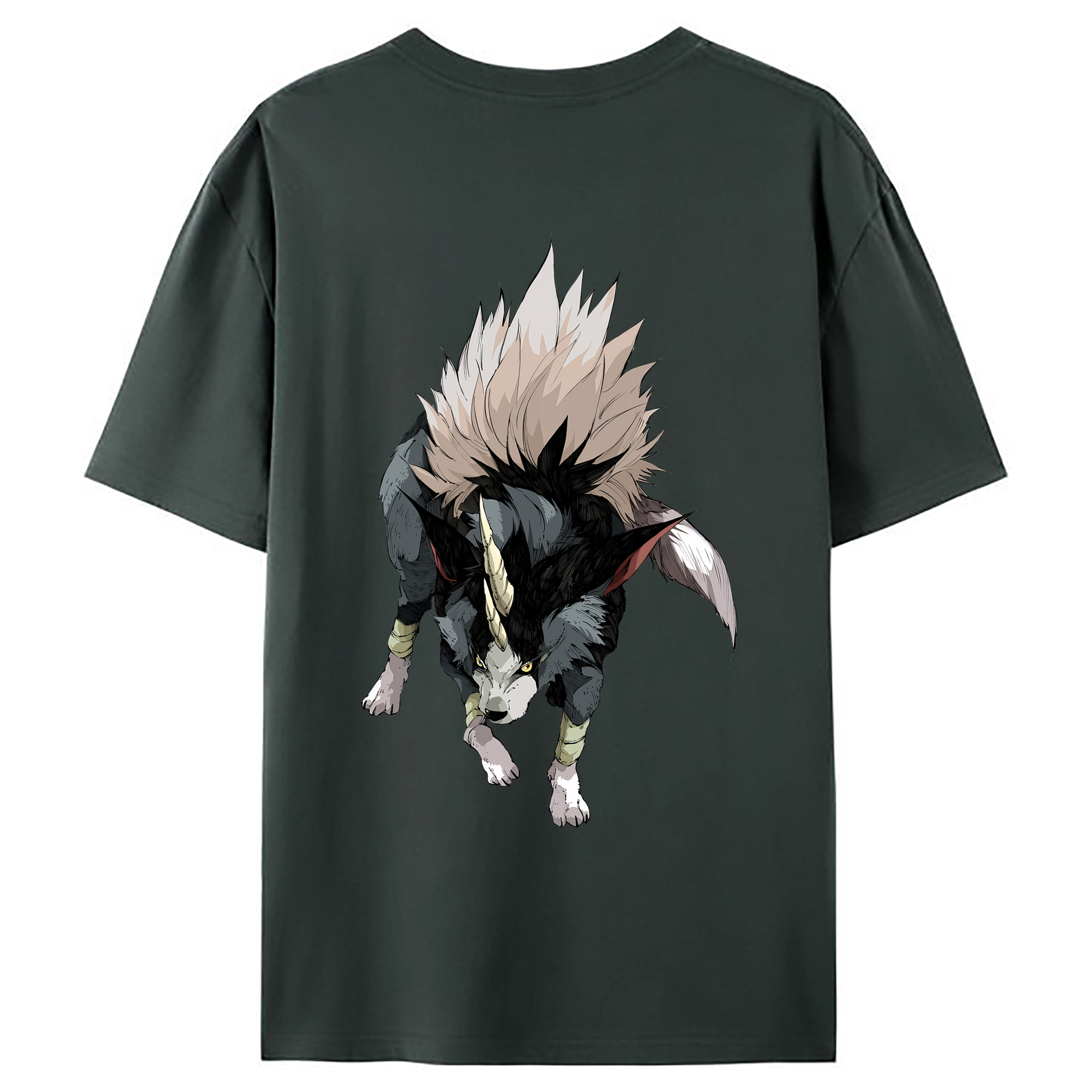 （画像用） 転スラ Regarding Reincarnated to Slime 綿100％ メンズ半袖Tシャツ（バックプリント） 通気性